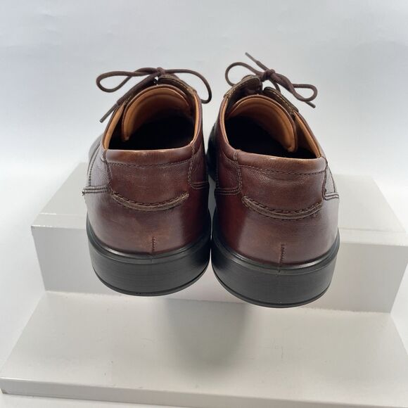 Ecco New Jersey Mens US 10/10.5 EU 44 Leather Oxford Dress Shoes Brown Bike Toe - Picture 6 of 11